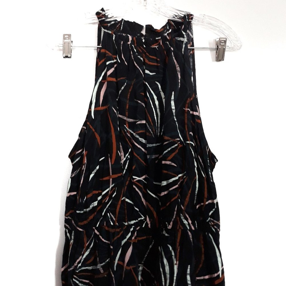 Ava & Viv Printed Sleeveless Dress Black NWT